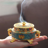 Colored Enamel Lotus Incense Burner