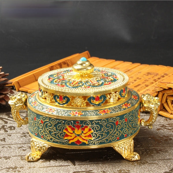 Colored Enamel Lotus Incense Burner