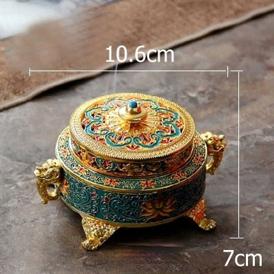 Colored Enamel Lotus Incense Burner